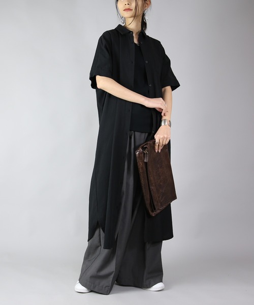 セール】スキッパー＆ベーシックロングシャツワンピース（シャツ