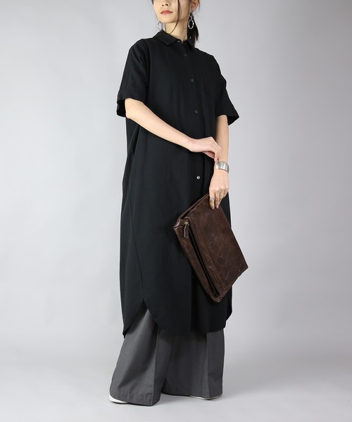 セール】スキッパー＆ベーシックロングシャツワンピース（シャツ