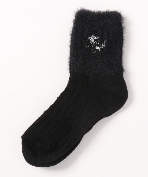 Jeffrey Campbell(ジェフリーキャンベル)の「ジャギーソックス(ソックス/靴下・レディース・ネイビー/ベージュ/ブラック・M)」の2枚目の写真