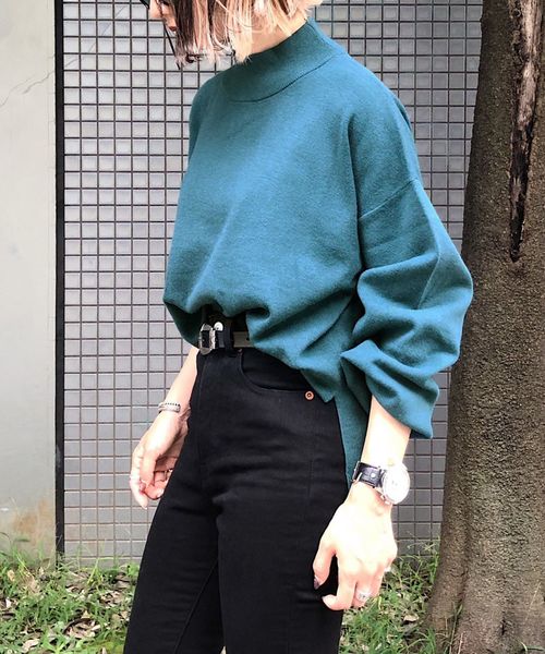 PAGEBOY(ページボーイ)の「【WEB限定】ハイネックボリュームニット(ニット/セーター)」|グリーン