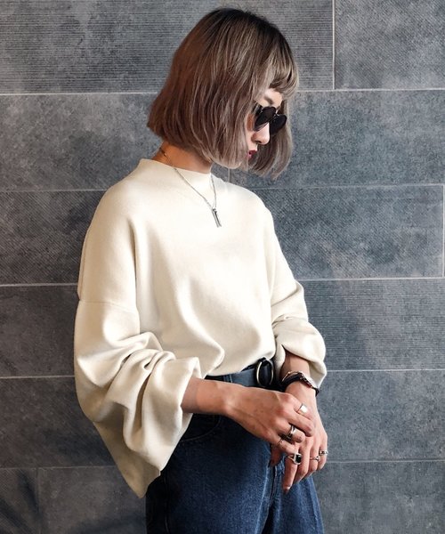 PAGEBOY(ページボーイ)の「【WEB限定】ハイネックボリュームニット(ニット/セーター・レディース・オフホワイト/ブラック/グレー/モカ/ボルドー/グリーン/ラベンダー/ライトベージュ・FREE)」の14枚目の写真