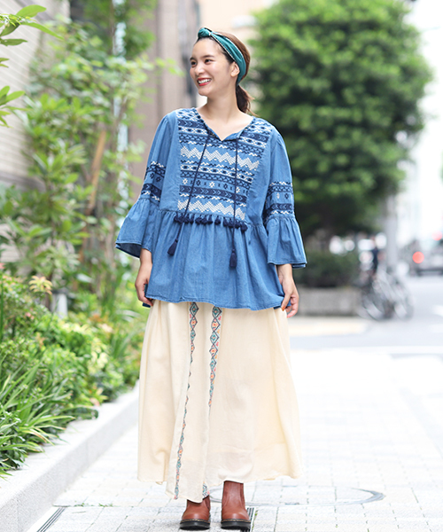 チチカカ（チチカカ）の「テープエッジヘアバンド（ヘアバンド・レディース・グリーン/イエロー・FREE）」の9枚目の写真