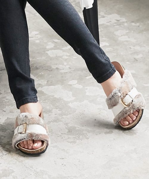 Bigバックルエコファーフラットサンダル サンダル Kobe Lettuce コウベレタス のファッション通販 Zozotown