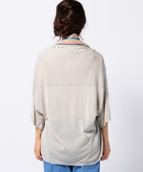 Another Edition(アナザーエディション)の「AE シシュウ ソウショク CGN ◆(カーディガン/ボレロ・レディース・ベージュ/ネイビー/ライトグレー・フリー)」の13枚目の写真