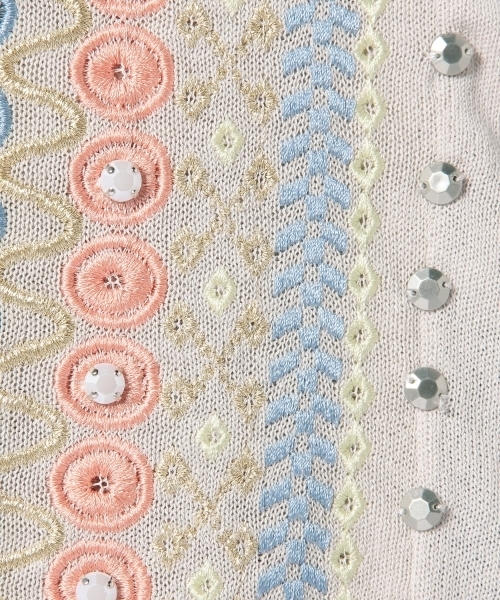 Another Edition(アナザーエディション)の「AE シシュウ ソウショク CGN ◆(カーディガン/ボレロ・レディース・ベージュ/ネイビー/ライトグレー・フリー)」の8枚目の写真