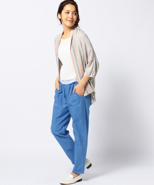 Another Edition(アナザーエディション)の「AE シシュウ ソウショク CGN ◆(カーディガン/ボレロ・レディース・ベージュ/ネイビー/ライトグレー・フリー)」の9枚目の写真