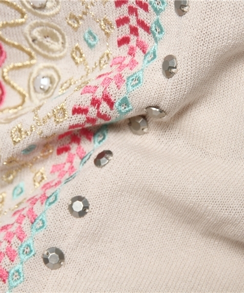 Another Edition(アナザーエディション)の「AE シシュウ ソウショク CGN ◆(カーディガン/ボレロ・レディース・ベージュ/ネイビー/ライトグレー・フリー)」の11枚目の写真