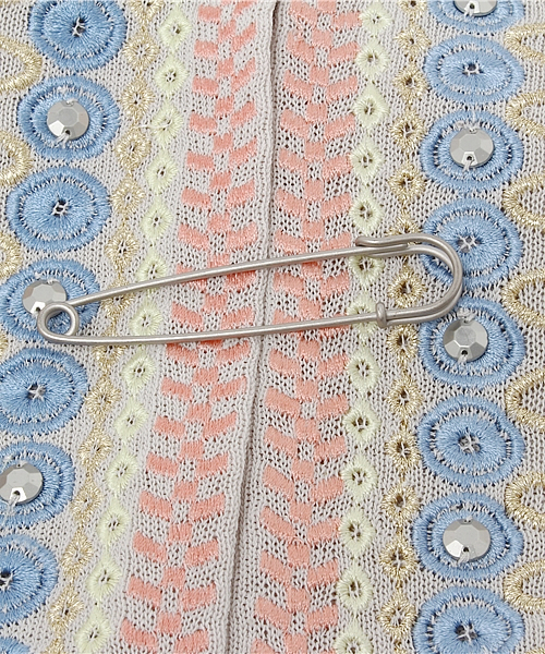 Another Edition(アナザーエディション)の「AE シシュウ ソウショク CGN ◆(カーディガン/ボレロ・レディース・ベージュ/ネイビー/ライトグレー・フリー)」の19枚目の写真