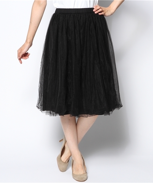 MOUSSY（マウジー）の「TULLE SKIRT（スカート・レディース・ホワイト/グレー/ブラック・1/2）」の2枚目の写真