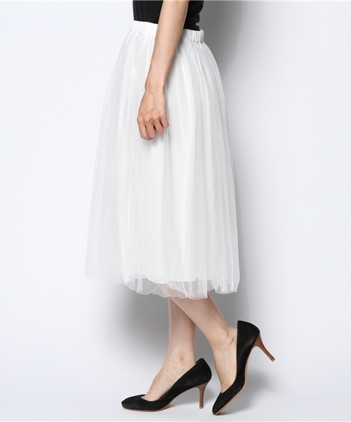 MOUSSY（マウジー）の「TULLE SKIRT（スカート・レディース・ホワイト/グレー/ブラック・1/2）」の4枚目の写真