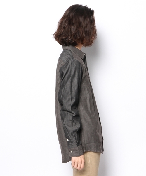 WEGO(ウィゴー)の「WEGO/クレイジーデニムシャツ(シャツ/ブラウス・メンズ・ブラック/ブルー・LARGE/MEDIUM)」の3枚目の写真