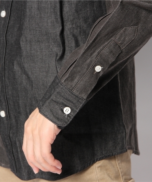 WEGO(ウィゴー)の「WEGO/クレイジーデニムシャツ(シャツ/ブラウス・メンズ・ブラック/ブルー・LARGE/MEDIUM)」の6枚目の写真