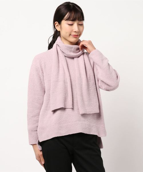 KOBE LETTUCE（コウベレタス）の「[2点SET]ふわふわゆったりニットプルオーバー＆マフラーセット（ニット/セーター・レディース・ベージュ/ブルー/ピンク系その他・FREE）」の6枚目の写真