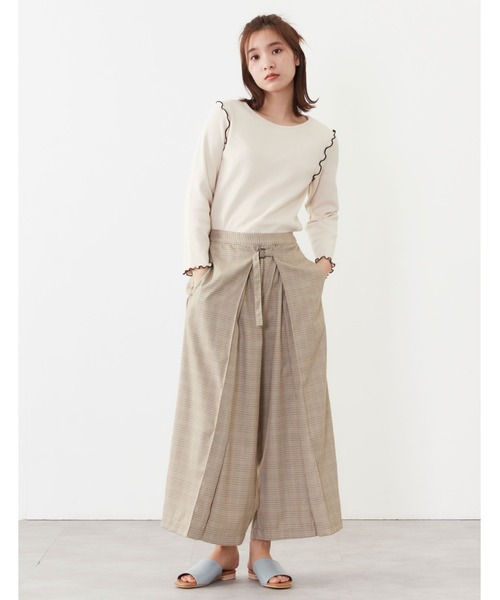 POU DOU DOU（プードゥドゥ）の「7分袖テレコ配色メロートップス（Tシャツ/カットソー・レディース・ブラック/オフホワイト/ピンク/アイボリー/ミント・3）」の16枚目の写真