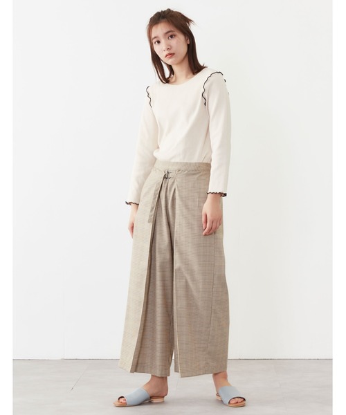 POU DOU DOU（プードゥドゥ）の「7分袖テレコ配色メロートップス（Tシャツ/カットソー・レディース・ブラック/オフホワイト/ピンク/アイボリー/ミント・3）」の17枚目の写真