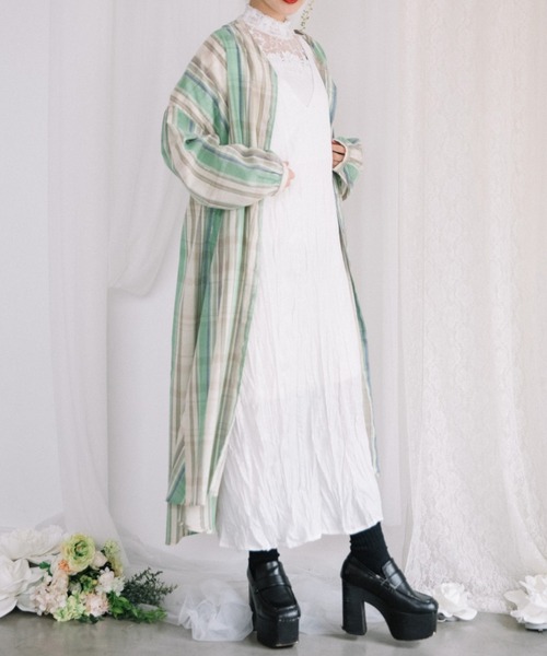 Mysa&Liina(ミーサリーナ)の「クリンクルキャミワンピース(ワンピース・レディース・オフホワイト/ピンク/ブルー/ブラウン・M)」の9枚目の写真