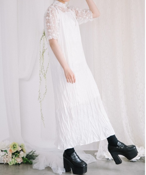 Mysa&Liina(ミーサリーナ)の「クリンクルキャミワンピース(ワンピース・レディース・オフホワイト/ピンク/ブルー/ブラウン・M)」の5枚目の写真