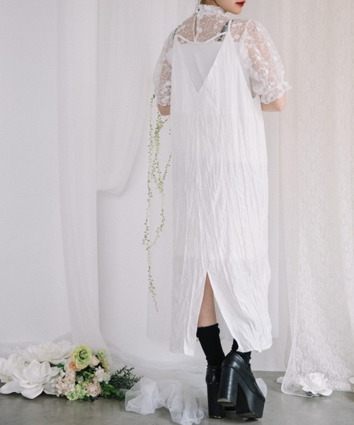 Mysa&Liina(ミーサリーナ)の「クリンクルキャミワンピース(ワンピース・レディース・オフホワイト/ピンク/ブルー/ブラウン・M)」の6枚目の写真