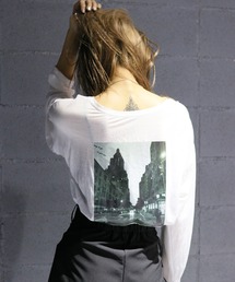 【Avvenente】2WAYプリントシアーTシャツ