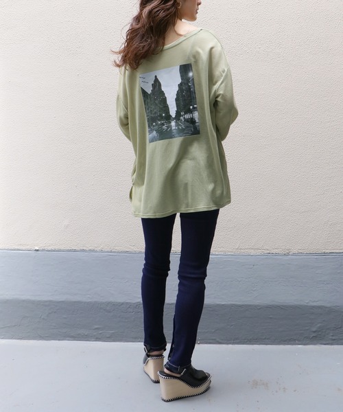 Avvenente（アベネンテ）の「【Avvenente】2WAYプリントシアーTシャツ（Tシャツ/カットソー・レディース・ホワイト/ブラック/ライトグリーン・M）」の11枚目の写真