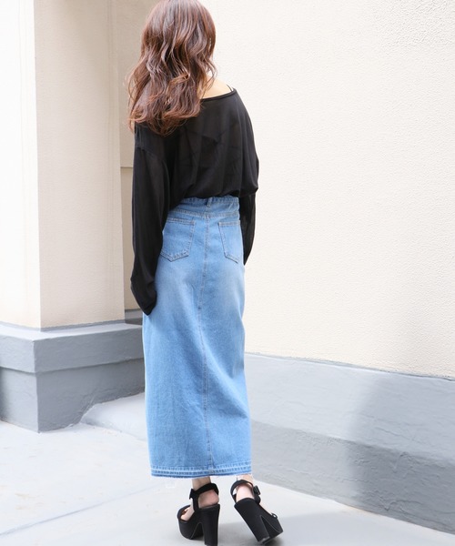 Avvenente（アベネンテ）の「【Avvenente】2WAYプリントシアーTシャツ（Tシャツ/カットソー・レディース・ホワイト/ブラック/ライトグリーン・M）」の7枚目の写真