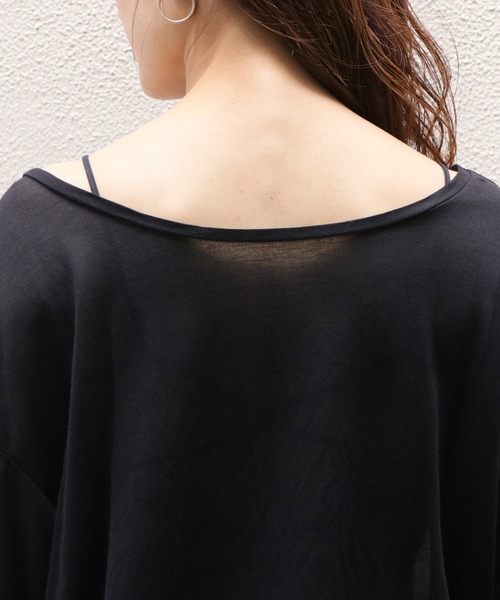 Avvenente（アベネンテ）の「【Avvenente】2WAYプリントシアーTシャツ（Tシャツ/カットソー・レディース・ホワイト/ブラック/ライトグリーン・M）」の13枚目の写真