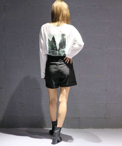 Avvenente（アベネンテ）の「【Avvenente】2WAYプリントシアーTシャツ（Tシャツ/カットソー・レディース・ホワイト/ブラック/ライトグリーン・M）」の18枚目の写真