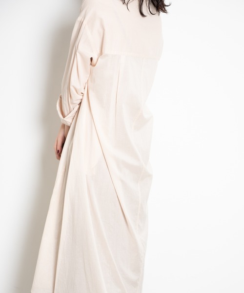 Aunt Marie's(アントマリーズ)の「AUNT MARIE’S シルクボイルシャツワンピース(シャツワンピース・レディース・オフホワイト/マスタード/ブラック/グリーン・FREE)」の21枚目の写真