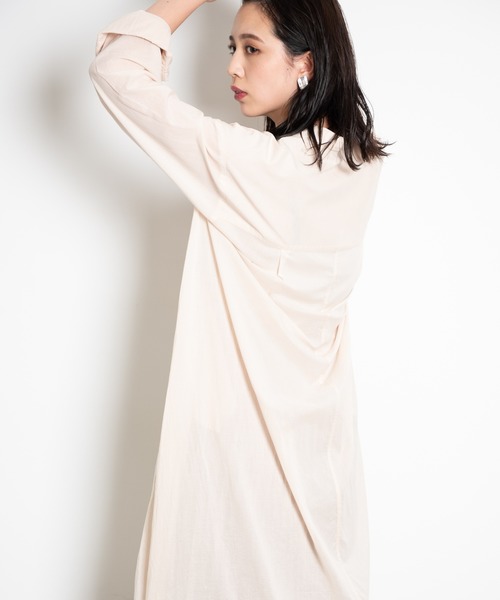 Aunt Marie's(アントマリーズ)の「AUNT MARIE’S シルクボイルシャツワンピース(シャツワンピース・レディース・オフホワイト/マスタード/ブラック/グリーン・FREE)」の22枚目の写真