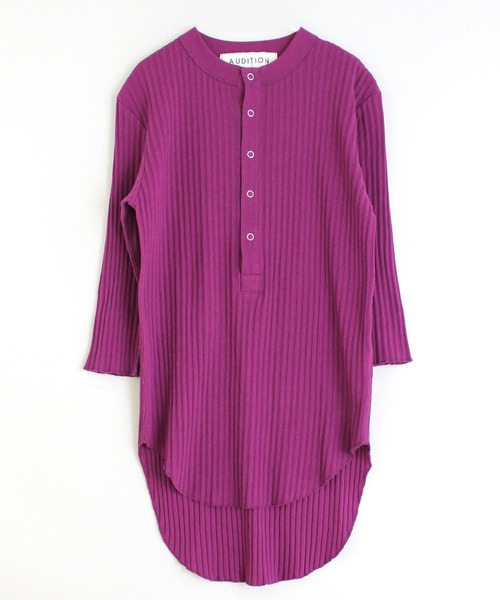 Audition（オーディション）の「M1405 プレーティングテレコヘンリープルオーバー（Tシャツ/カットソー・レディース・ブラック/パープル/ホワイト・MEDIUM）」の14枚目の写真