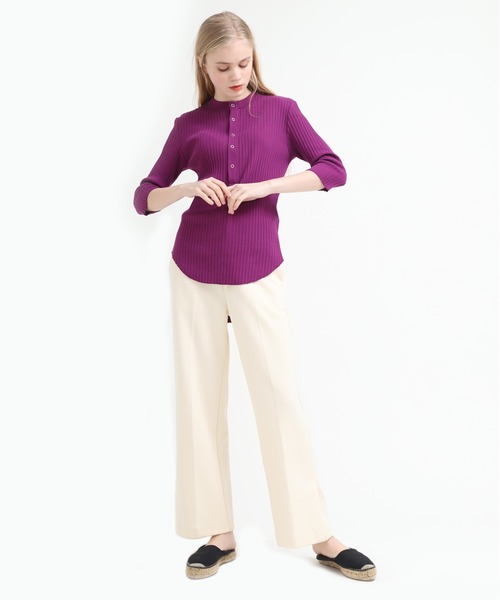 Audition（オーディション）の「M1405 プレーティングテレコヘンリープルオーバー（Tシャツ/カットソー・レディース・ブラック/パープル/ホワイト・MEDIUM）」の7枚目の写真