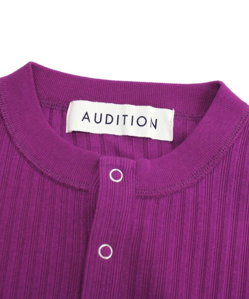 Audition（オーディション）の「M1405 プレーティングテレコヘンリープルオーバー（Tシャツ/カットソー・レディース・ブラック/パープル/ホワイト・MEDIUM）」の13枚目の写真