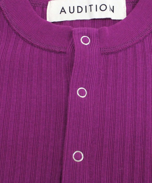 Audition（オーディション）の「M1405 プレーティングテレコヘンリープルオーバー（Tシャツ/カットソー・レディース・ブラック/パープル/ホワイト・MEDIUM）」の8枚目の写真