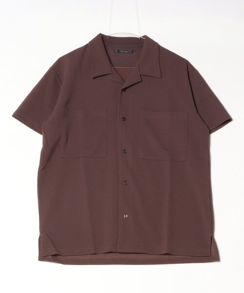 INNOCENT(イノセント)の「梨地オープン半袖シャツ(シャツ/ブラウス・レディース・ベージュ/ブラック/ブラウン/チャコールグレー・MEDIUM/LARGE)」の4枚目の写真