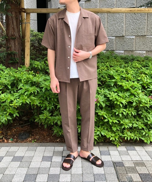 ADAM ET ROPE'(アダムエロペ)の「【EVALET/エバレット】ボックスシルエット オープンカラーシャツ(シャツ/ブラウス・メンズ・チャコールグレー/ライトグリーン/ベージュ系その他・M/L)」の12枚目の写真