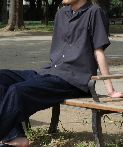 ADAM ET ROPE'(アダムエロペ)の「【EVALET/エバレット】ボックスシルエット オープンカラーシャツ(シャツ/ブラウス・メンズ・チャコールグレー/ライトグリーン/ベージュ系その他・M/L)」の22枚目の写真