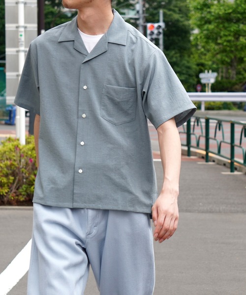 ADAM ET ROPE'(アダムエロペ)の「【EVALET/エバレット】ボックスシルエット オープンカラーシャツ(シャツ/ブラウス・メンズ・チャコールグレー/ライトグリーン/ベージュ系その他・M/L)」の20枚目の写真