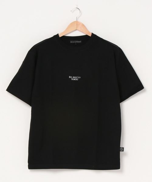 En serio TOKYO(エンソリオトーキョー)の「BACK PASTING / バックプリント ビッグ シルエット Tシャツ(Tシャツ/カットソー・メンズ・ブラック/ネイビー/オフホワイト/サンドベージュ/ミント/スモークピンク・LL/S/M/L)」の14枚目の写真
