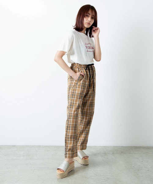 WEGO(ウィゴー)の「WEGO/チェックイージーパンツ(スラックス・レディース・ブルー/ベージュ/グリーン・MEDIUM/SMALL)」の7枚目の写真