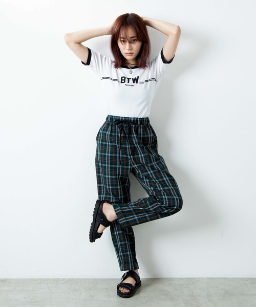 WEGO(ウィゴー)の「WEGO/チェックイージーパンツ(スラックス・レディース・ブルー/ベージュ/グリーン・MEDIUM/SMALL)」の13枚目の写真