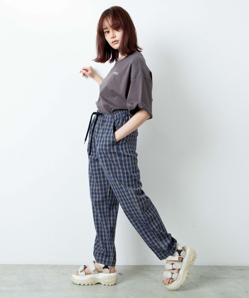 WEGO(ウィゴー)の「WEGO/チェックイージーパンツ(スラックス・レディース・ブルー/ベージュ/グリーン・MEDIUM/SMALL)」の19枚目の写真