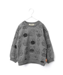 MAKE YOUR DAY | ふくろう総柄裏毛トレーナー■80～140cm(スウェット)
