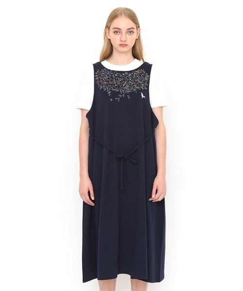 セール 2wayスリーブレスワンピース ラインドフラワーフィールド ネイビー ワンピース Design Tshirts Store Graniph デザイン ティーシャツ ストア グラニフ のファッション通販 Zozotown