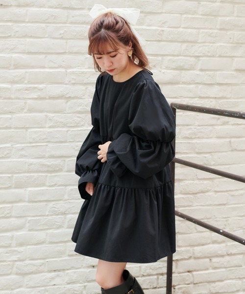 one after another NICE CLAUP(ワンアフターアナザーナイスクラップ)の「【Web限定】袖コンシャスティアードチュニック(チュニック・レディース・ブラック/オフホワイト/チェック/ブラウン系その他/ホワイト系その他・FREE)」の12枚目の写真