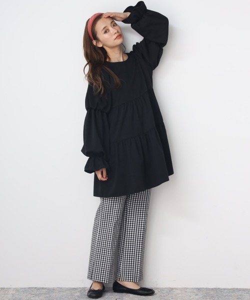 one after another NICE CLAUP(ワンアフターアナザーナイスクラップ)の「【Web限定】袖コンシャスティアードチュニック(チュニック・レディース・ブラック/オフホワイト/チェック/ブラウン系その他/ホワイト系その他・FREE)」の21枚目の写真