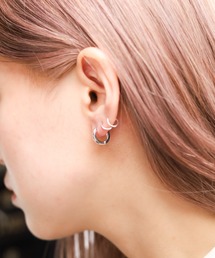 ステンレス　クロームフープピアス