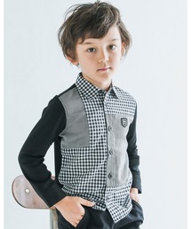 BeBe（ベベ）の「BeBe/ギンガム切り替えシャツ（100～140cm）（シャツ/ブラウス・キッズ）」