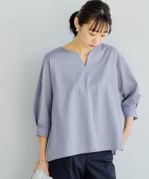 green label relaxing | CS フハクライク キーネック フレア 6分袖 カットソー(Tシャツ/カットソー)