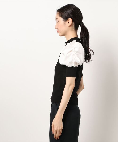 MIIA（ミーア）の「【ZOZO限定】異素材切替トップス【新色登場】（Tシャツ/カットソー・レディース・ブラック/ベージュ/モカ/グリーン・FREE）」の14枚目の写真