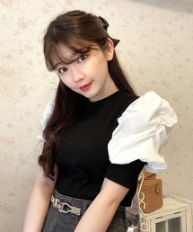 MIIA（ミーア）の「【ZOZO限定】異素材切替トップス【新色登場】（Tシャツ/カットソー・レディース）」